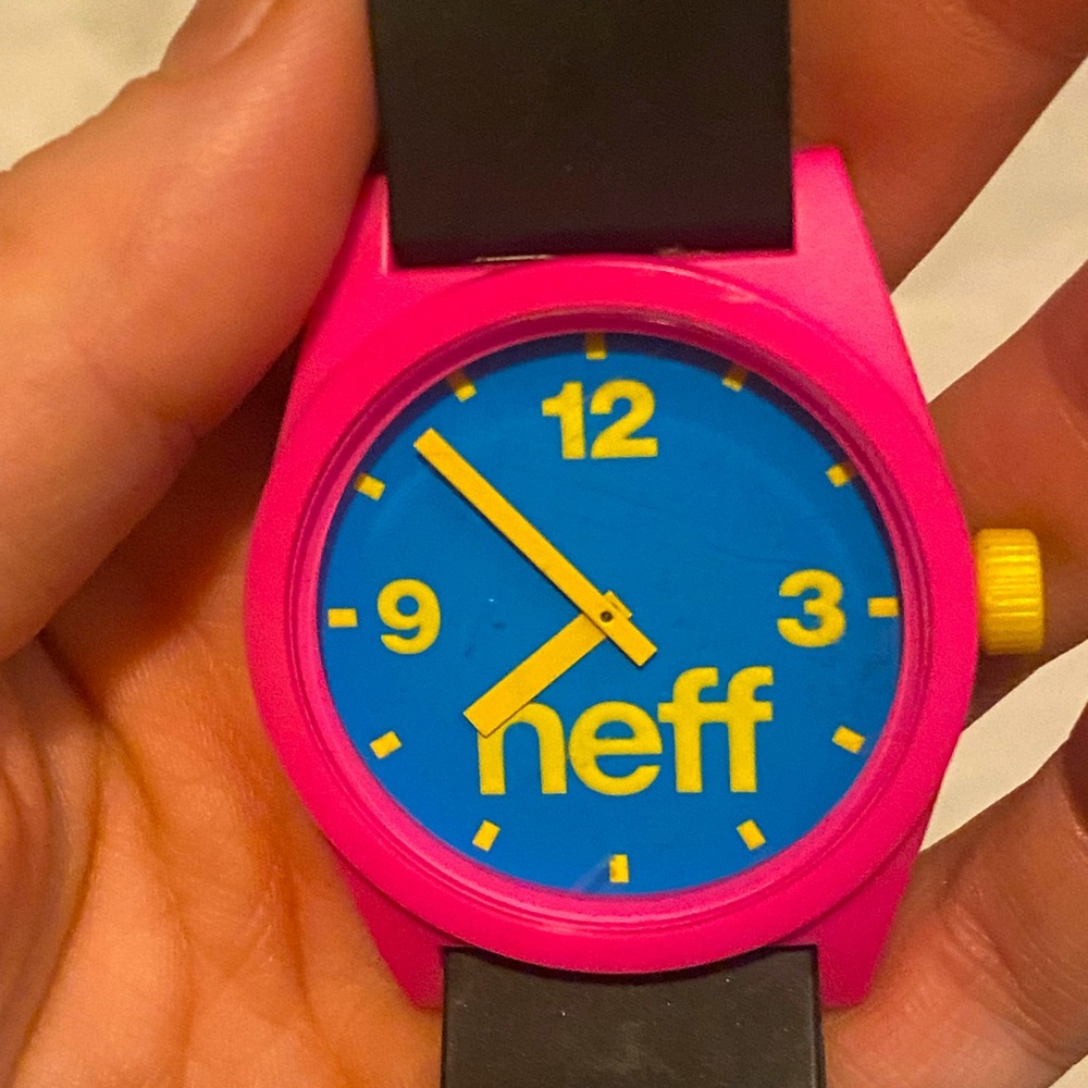 NEFF neon color block unisex watch